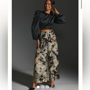 Ranna Gill Wide-Leg Lurex Pants Size S